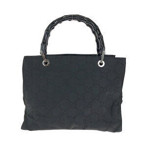 Gucci GG Bamboo Black Tote Bag Canvas
